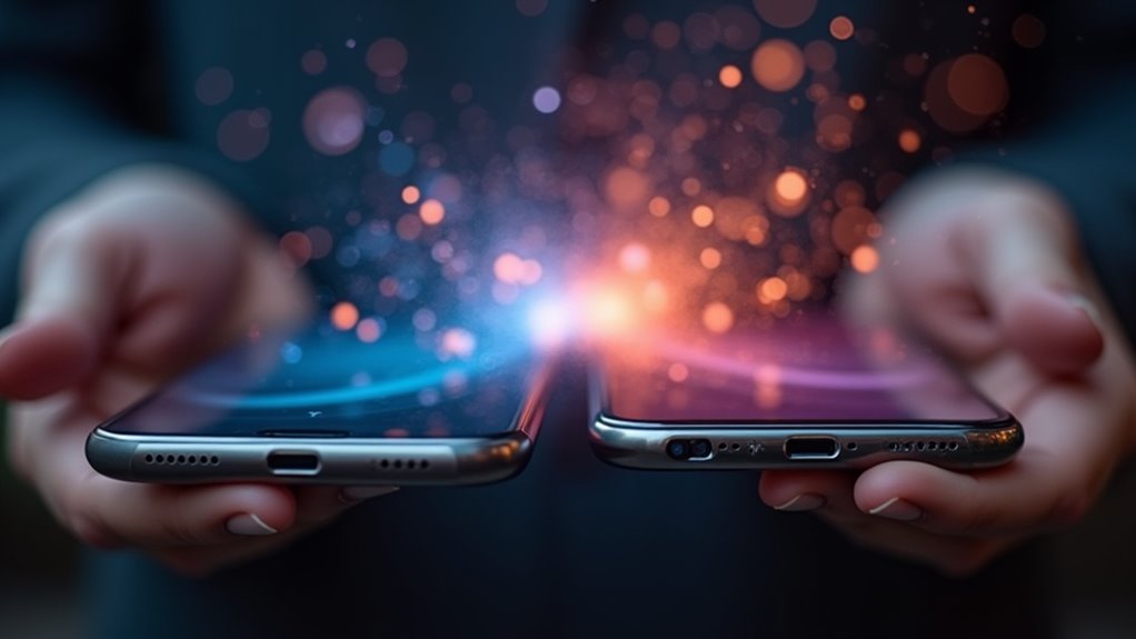 dwa iPhone'y wymiana danych kontaktowych